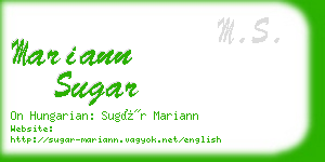 mariann sugar business card